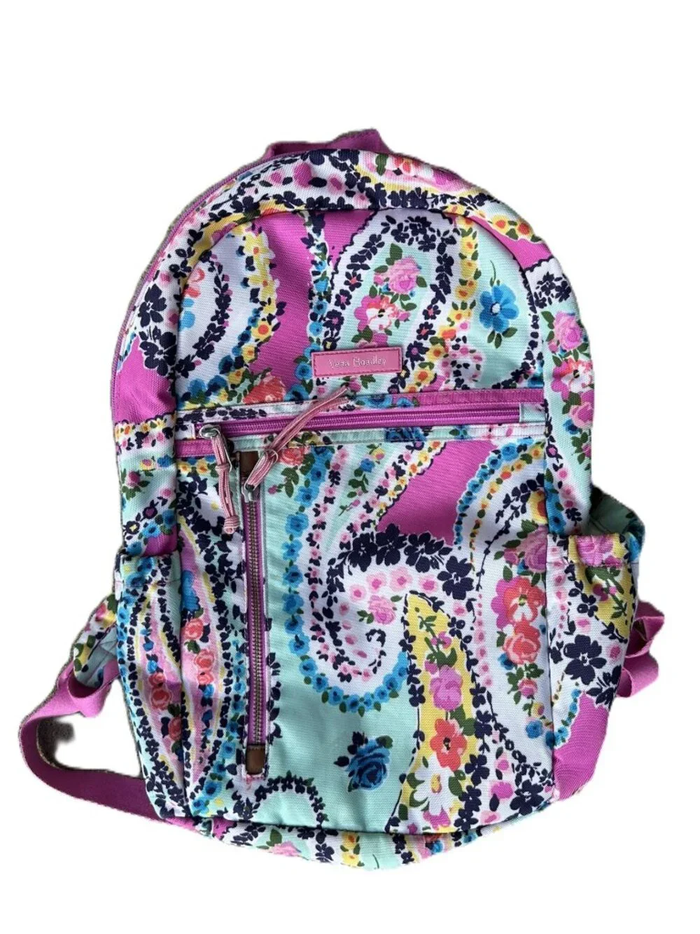 Vera Bradley Wildflower Paisley Backpack Multi Pockets and Laptop Section